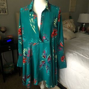 K Jordan 2X Colorful V-neck Collar Top Long Sleeve